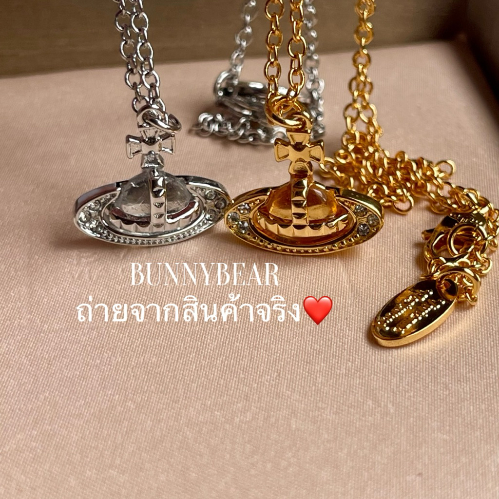 สร้อยคอ วิเวียน คริสตัล(แบน)ปั้มทุกจุด งานไฮเอน
