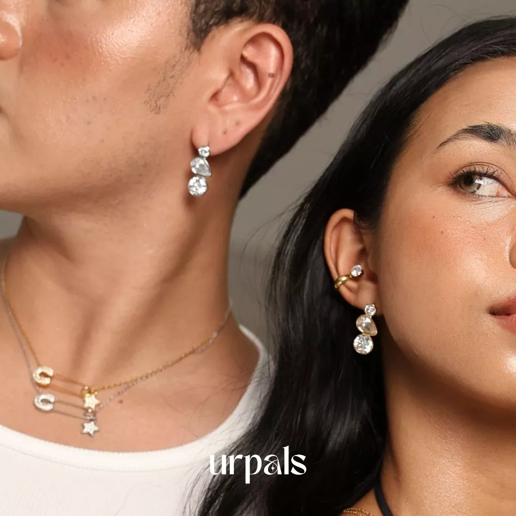 URPALS ต่างหู Stainless ชุบทอง18K ทนน้ำ ทนเหงื่อได้ดี