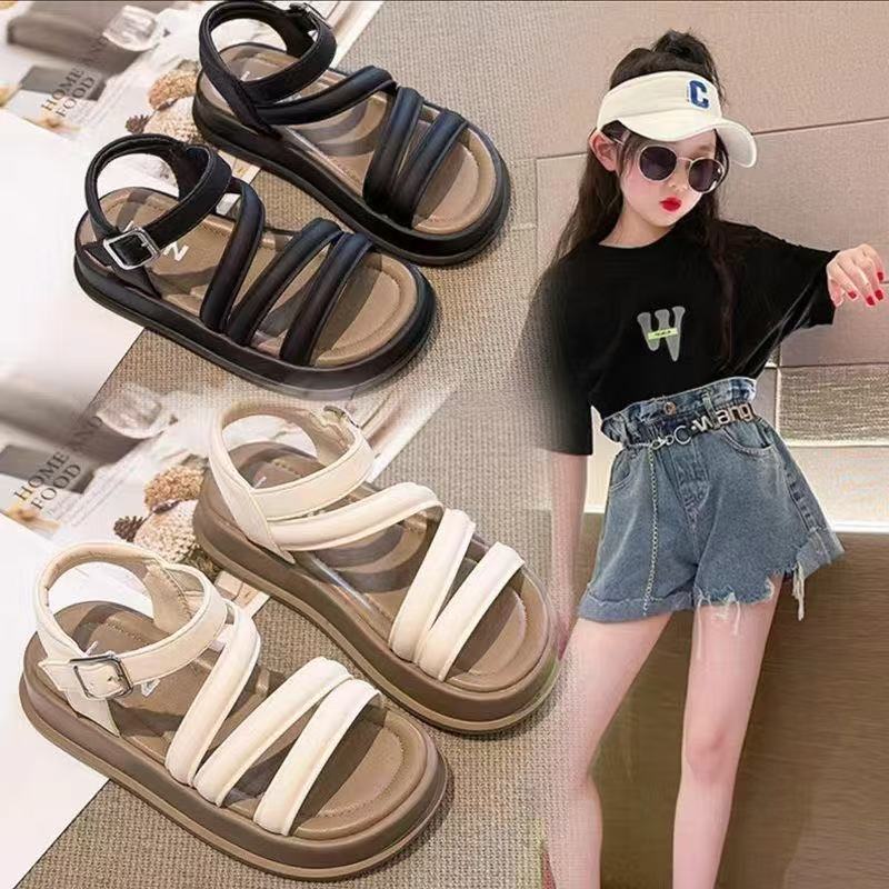 GS03 Girls sandals องเท้าแตะเด็ก เปิดนิ้วเท้า รองเท้าแฟชั่นเด็กผู้หญิง น้ำหนักเบา