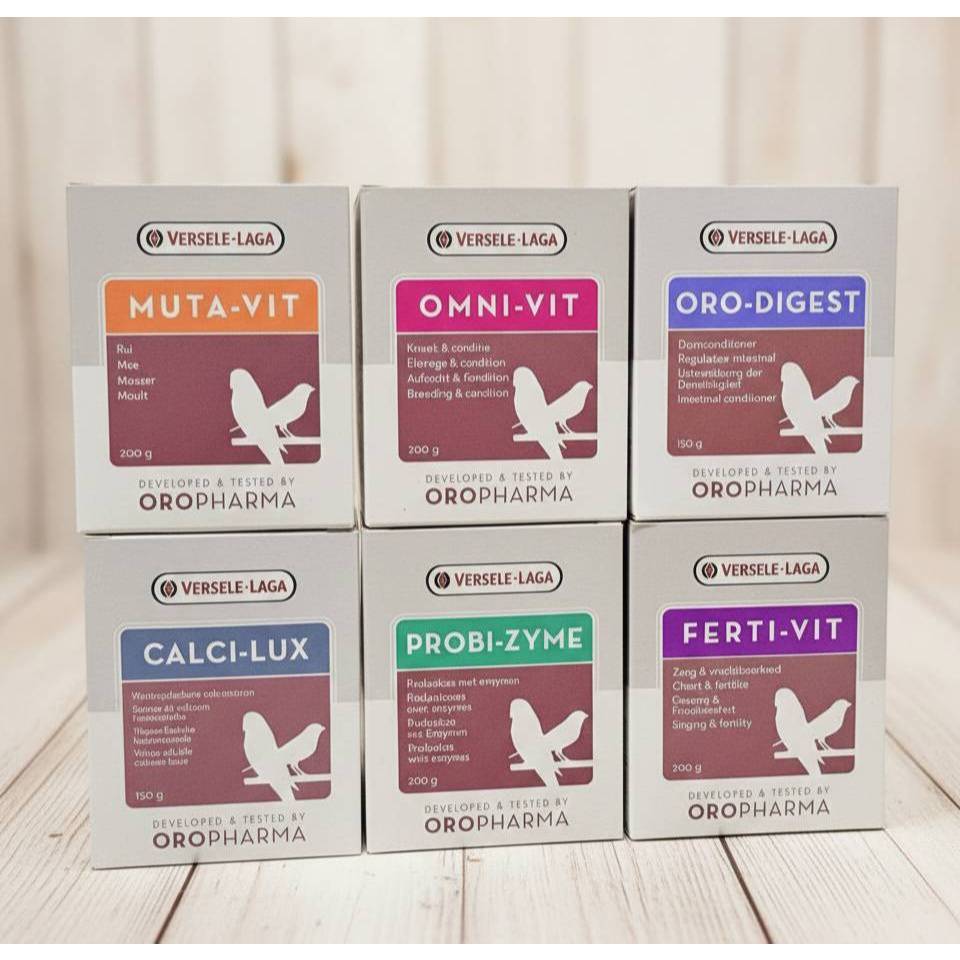 Versele-Laga วิตามินนก - Ferti-Vit , Omni-Vit , Muta-Vit , Calci-Lux , Probu-Zyme , Oro-Digest