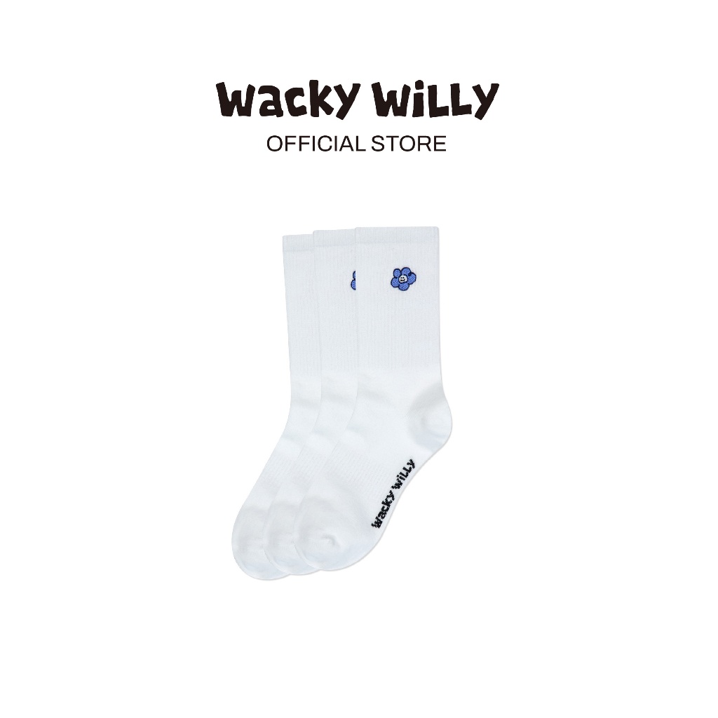 WACKY WILLY ถุงเท้ารุ่น Lily Socks 3Pack White (80031SLIACU_H5WHXX)