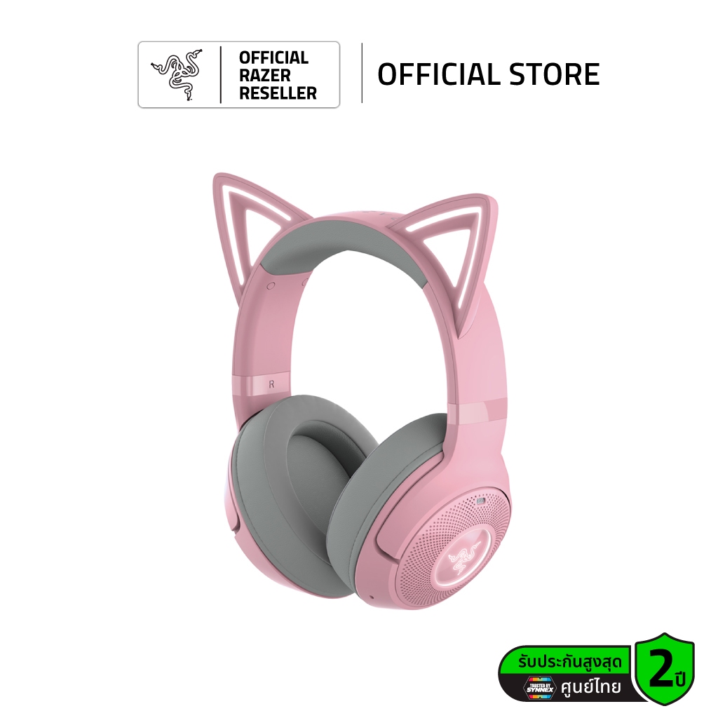 Razer Kraken Kitty V2 BT - หูฟังเกมมิ่ง แบบไร้สาย Bluetooth 5.2 พร้อมหู Kitty และไฟ RGB Razer Chroma