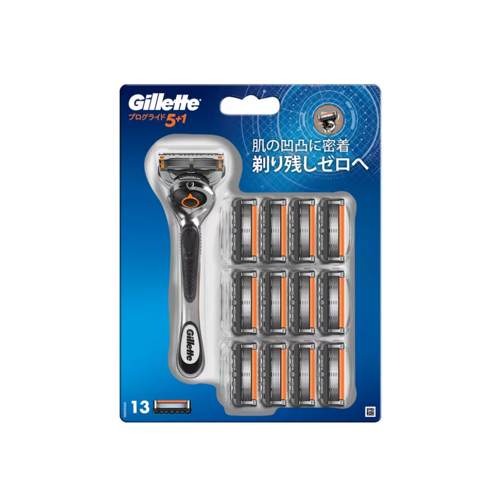 Japan Men's Razo Gillette ProGlide 5+1 ด้ามโกนหนวด + ใบมีด 13 หัว ของแท้จากญี่ปุ่น