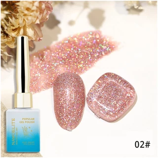 Nawoelite สีแฟลช เจล glitter เจลทาเล็บ 6 สี แสงประกายแวววาวเหมือนผงเพชร สร้างเอฟเฟกต์ไล่สีอ่อน อบด้วยไฟ LED/UV