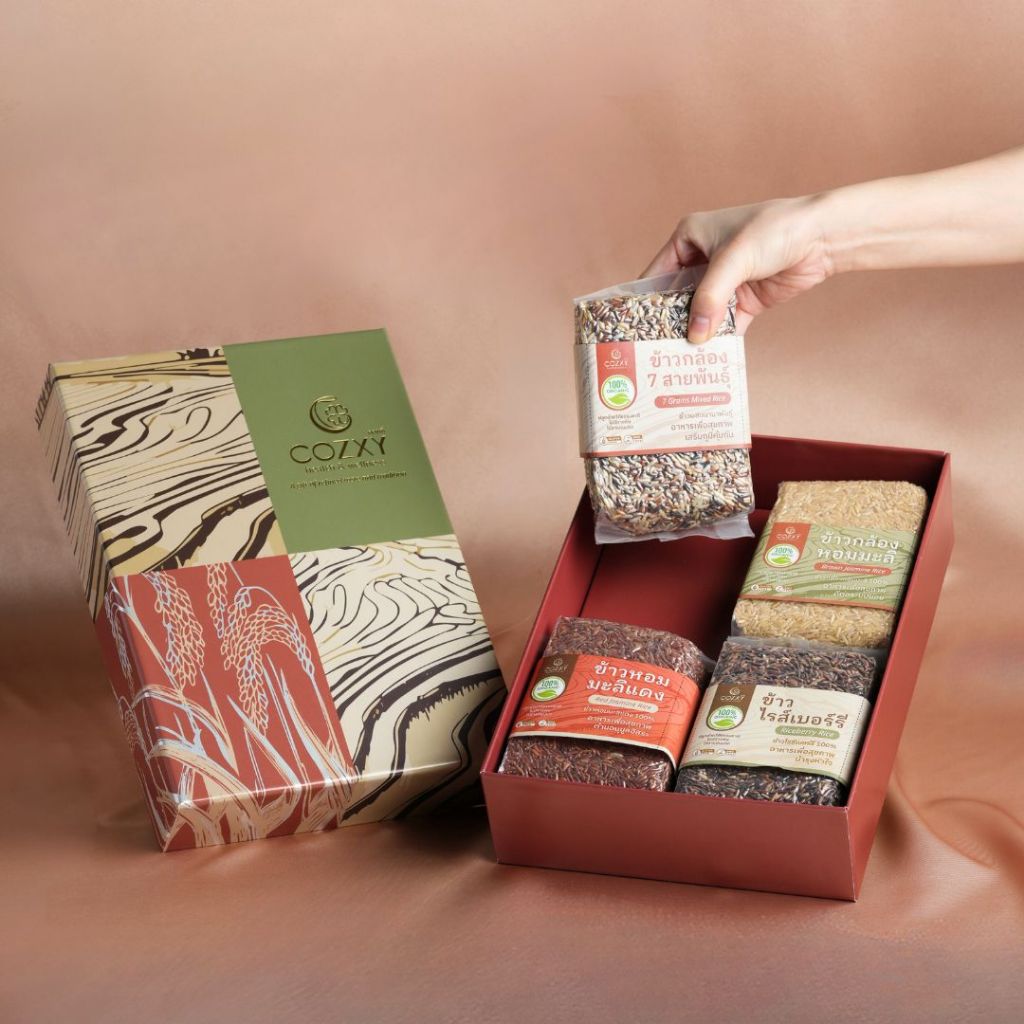 Artisan Grain Box Set เซ็ตของขวัญข้าวออร์แกนิคพรีเมียม 4 ชนิด Organic Rice Set ของขวัญไหว้ผู้ใหญ่ ขอ