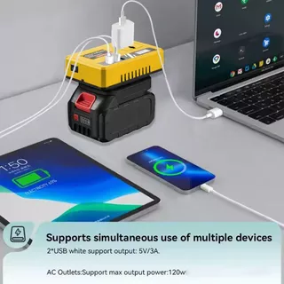 อินเวอเตอร์สำหรับแบตDewalt/MT/OSUKA (ใช้กับพัดลมได้)150W Power Inverter for 18V-20V Battery DC 20V to AC 220V