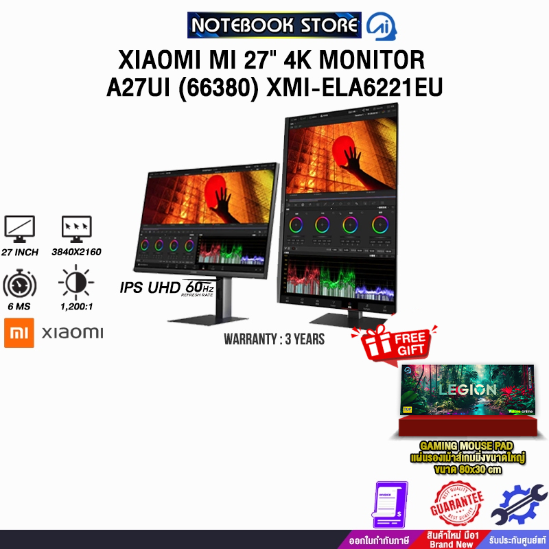 XIAOMI MI 27" 4K MONITOR A27UI  (66380) XMI-ELA6221EU (IPS UHD 60Hz)/ประกัน 3 Years