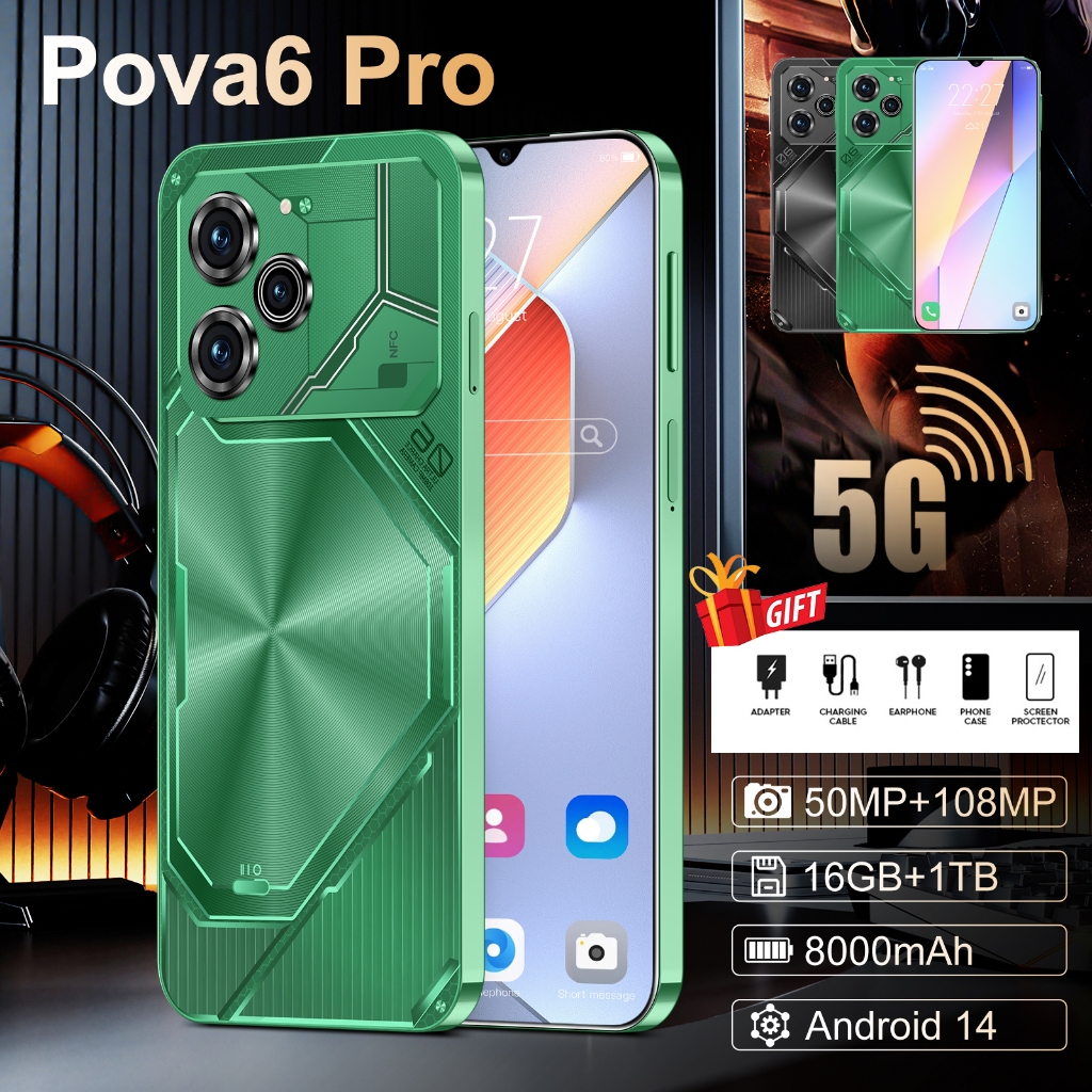 POVA 6 Pro สมาร์ทโฟน 5G 16+1TB 8000mAh Smart Phone  7.3 inches Android 14