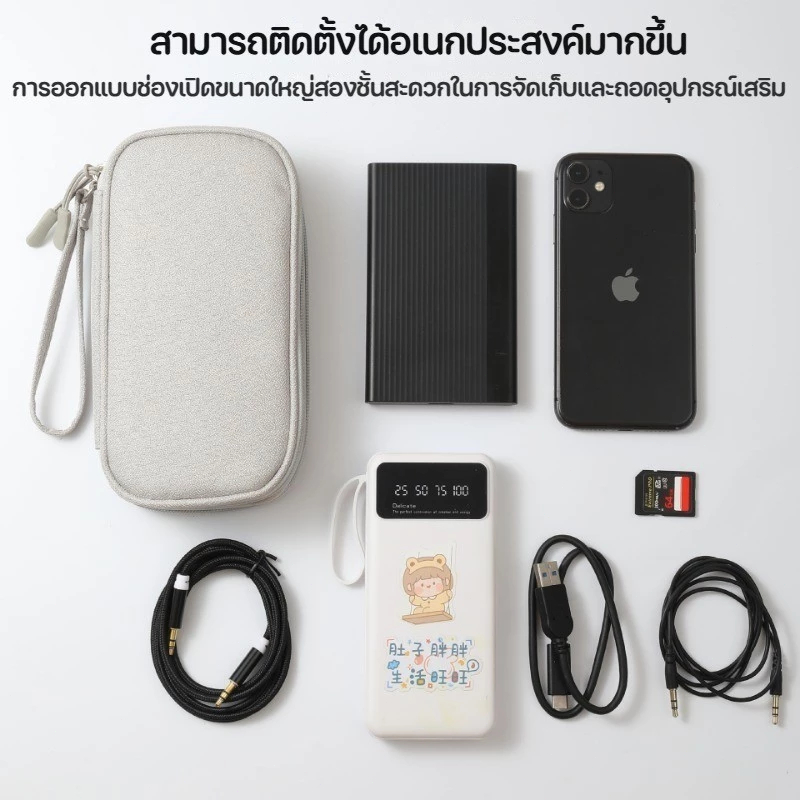 กระเป๋าจัดเก็บสายเคเบิลดิจิทัล USB กันน้ํา สองเท่า หลายชั้น สําหรับเดินทาง - รูปที่ 6