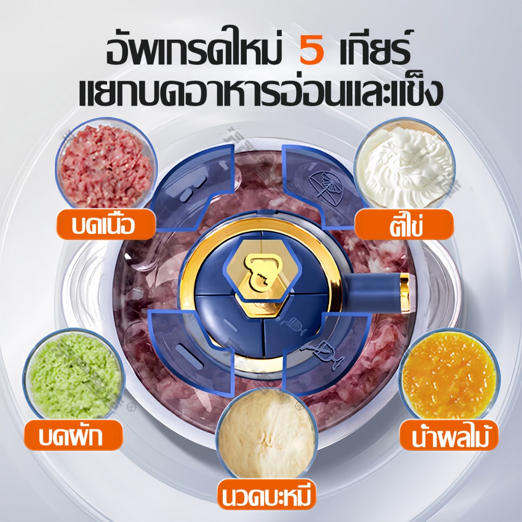 ⚡️รับประกัน5ปี⚡️เครื่องบด 3000W 5L/3L/2L ใบมีดคม6ใบ*2ชุ เงียบสุดๆ ถอดประกอบและทำความสะอาดง่าย เครื่องปั่นบด เครื่องบดหมู - รูปที่ 3