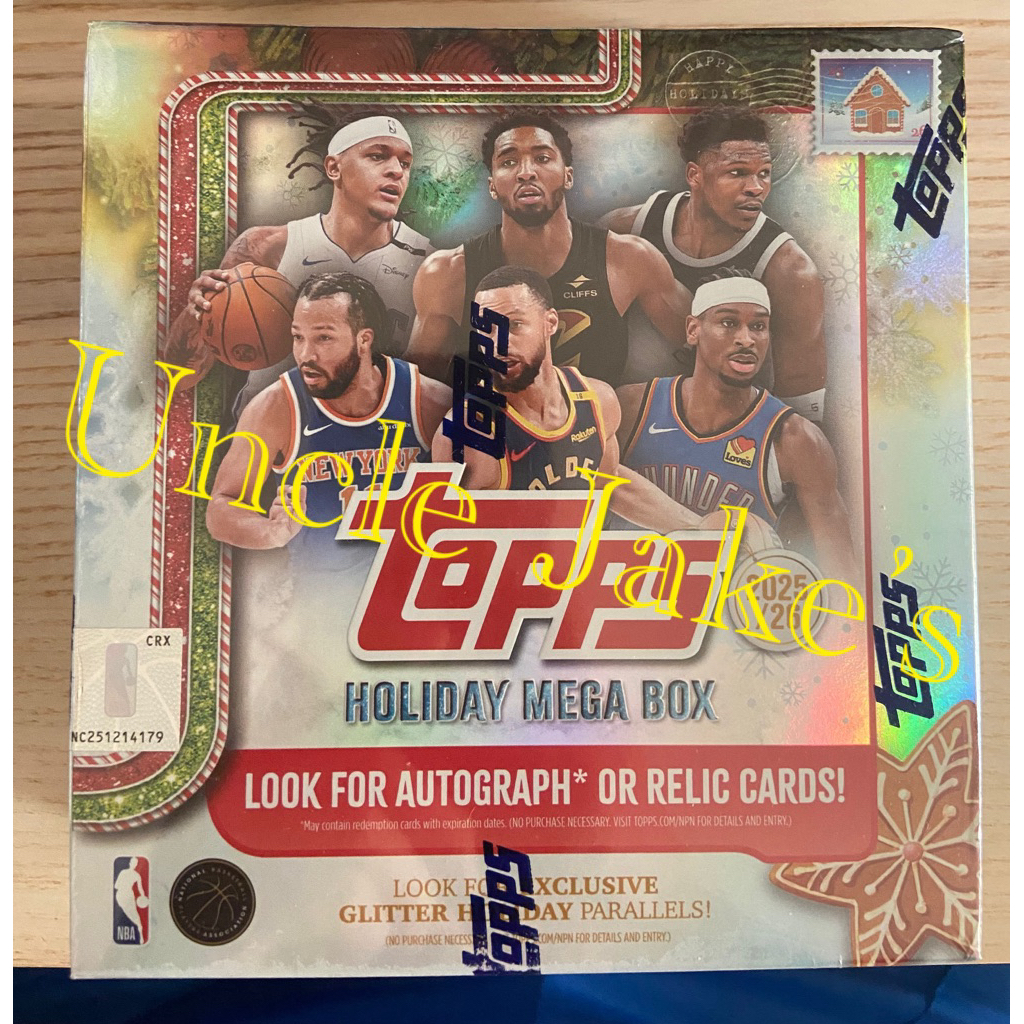 2025-26 Topps NBA Basketball Holiday Mega Box (100 Cards)
