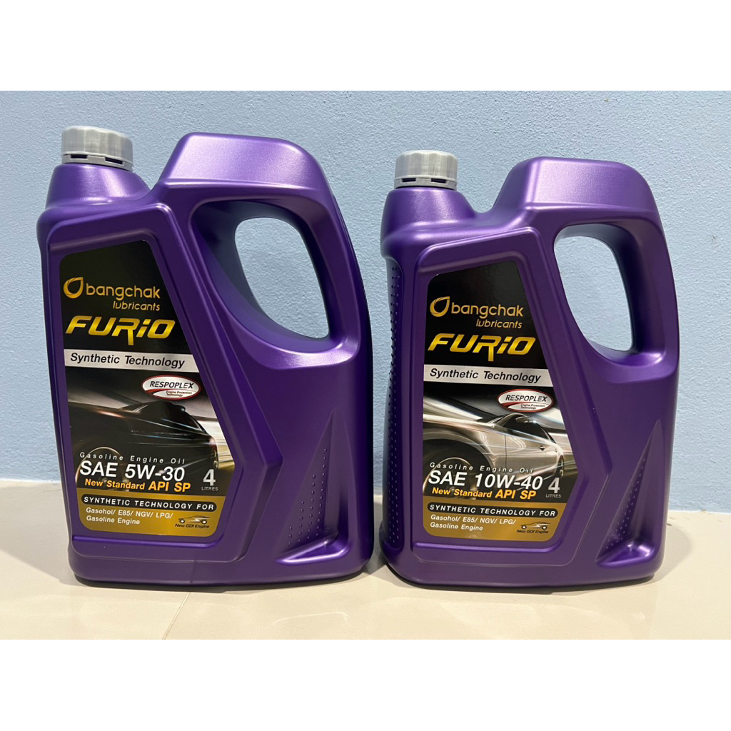 น้ำมันเครื่อง เบนซิน บางจาก FURIO synthetic technology 10w-40 5w-30 API SP ขนาดตามตัวเลือก