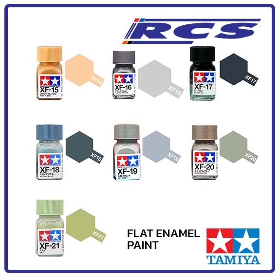 TAMIYA Enamel 80315 XF-15, 80316 XF-16, 80317 XF-17, 80318 XF-18, 80319 XF-19, 80320 XF-20, 80321 XF