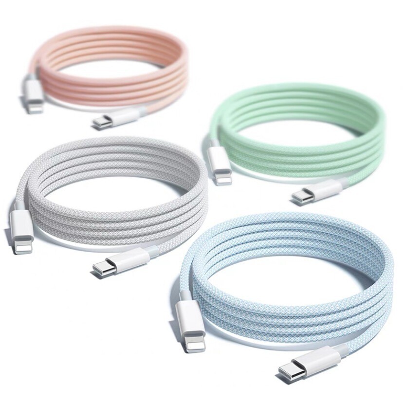 【รับประกัน 1 ปี】⚡⚡20W/60W PD 1/1.5/2ม สายชาร์จ สายชาร์จเร็ว 1/1.5/2เมตร สายชาร์จถักเปีย 1/1.5/2m - รูปที่ 3