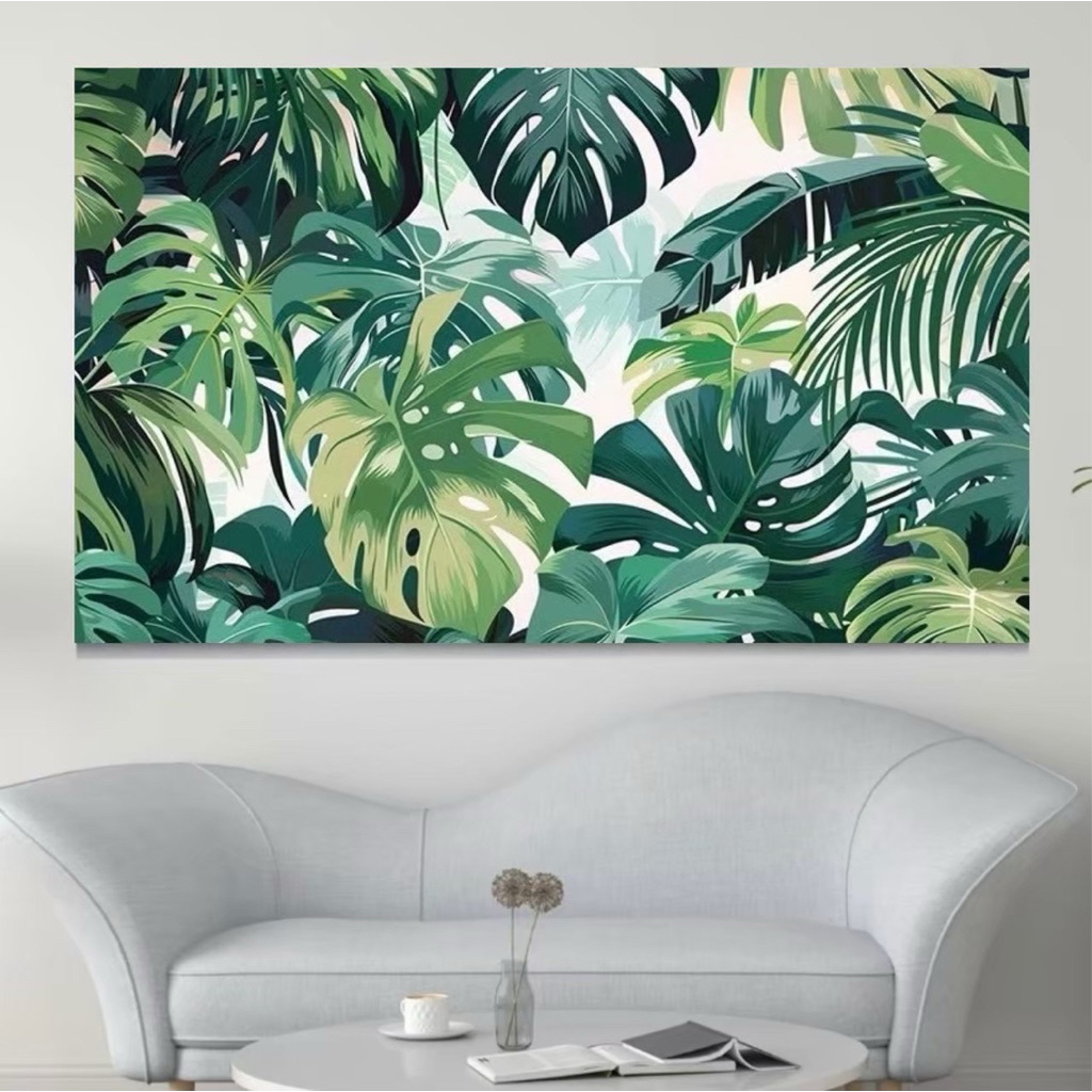 Fern green leaf V2 - ภาพแต่งบ้านมินิมอล ติดผนัง ภาพพิมพ์แคนวาส พร้อมกรอบลอย