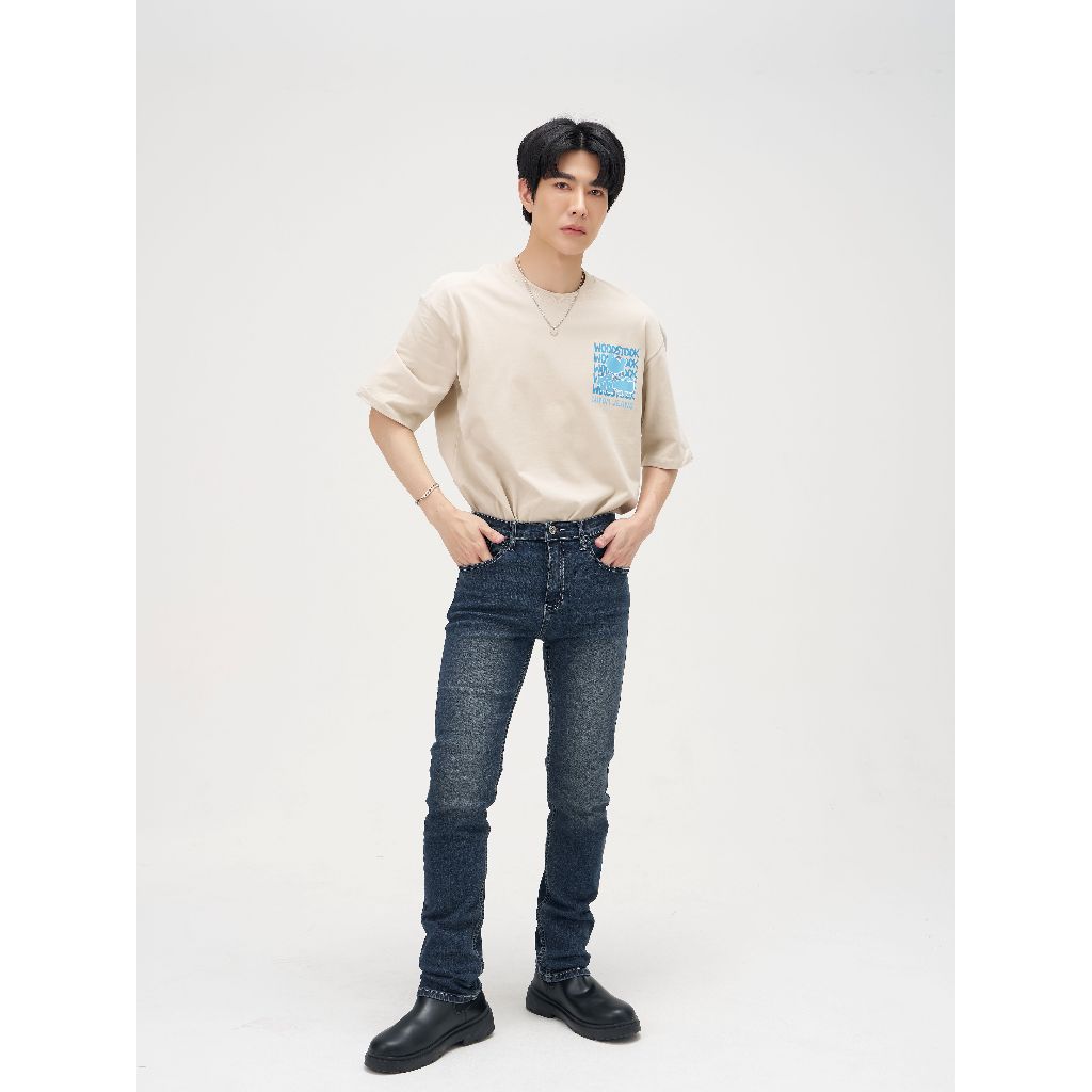 Niyom Jeans collection Woodstock : เสื้อยืด Oversize รุ่น TWS-012 สกรีนลาย ผ้าCotton ผ้ายืด