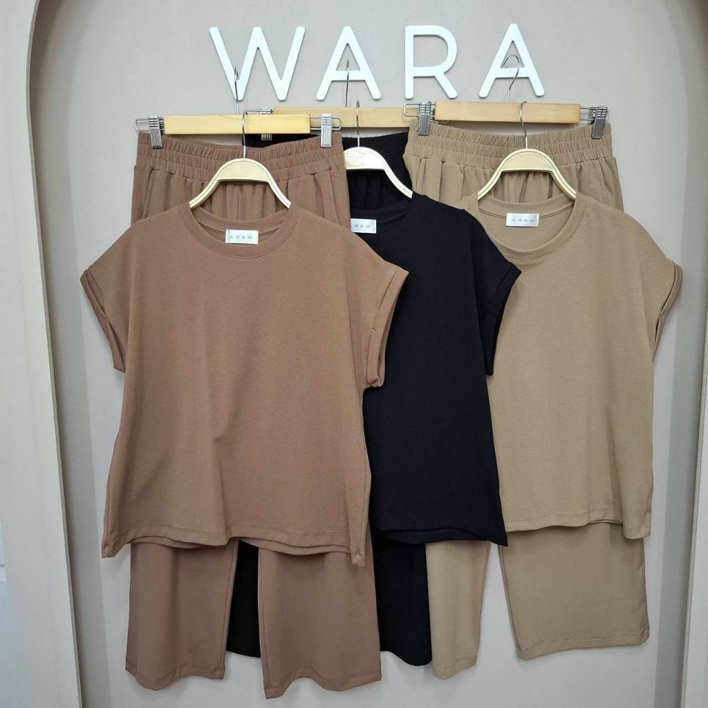 [ U41 ] ชุดเซตผ้า COTTON SPANDEX คอกลมแขนเบิ้ล + ขายาว 34นิ้ว