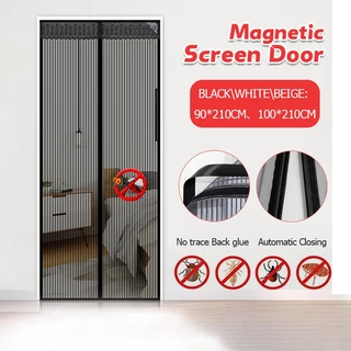 ม่านแม่เหล็กกันยุง ม่านกันยุงประตู ไฟเบอร์กลาส 90X210/100X210 ซม. ติดตั้งง่าย แถมฟรี หมุดทองเหลือง อากาศถ่ายเทได้สะดวกพร