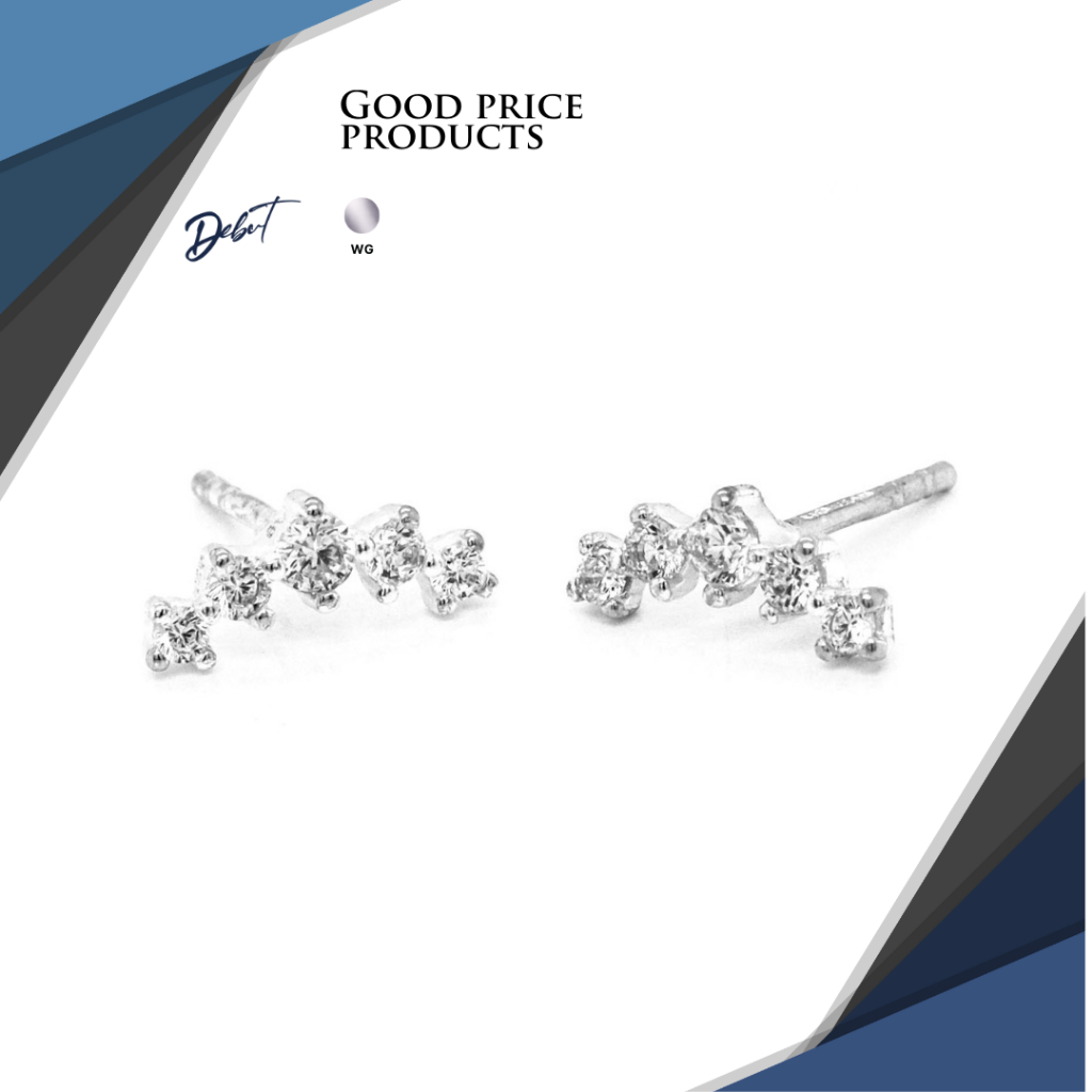 ต่างหูเงินแท้ 925 Debutgem Collection Fantacy ประดับเพชร CZ 009