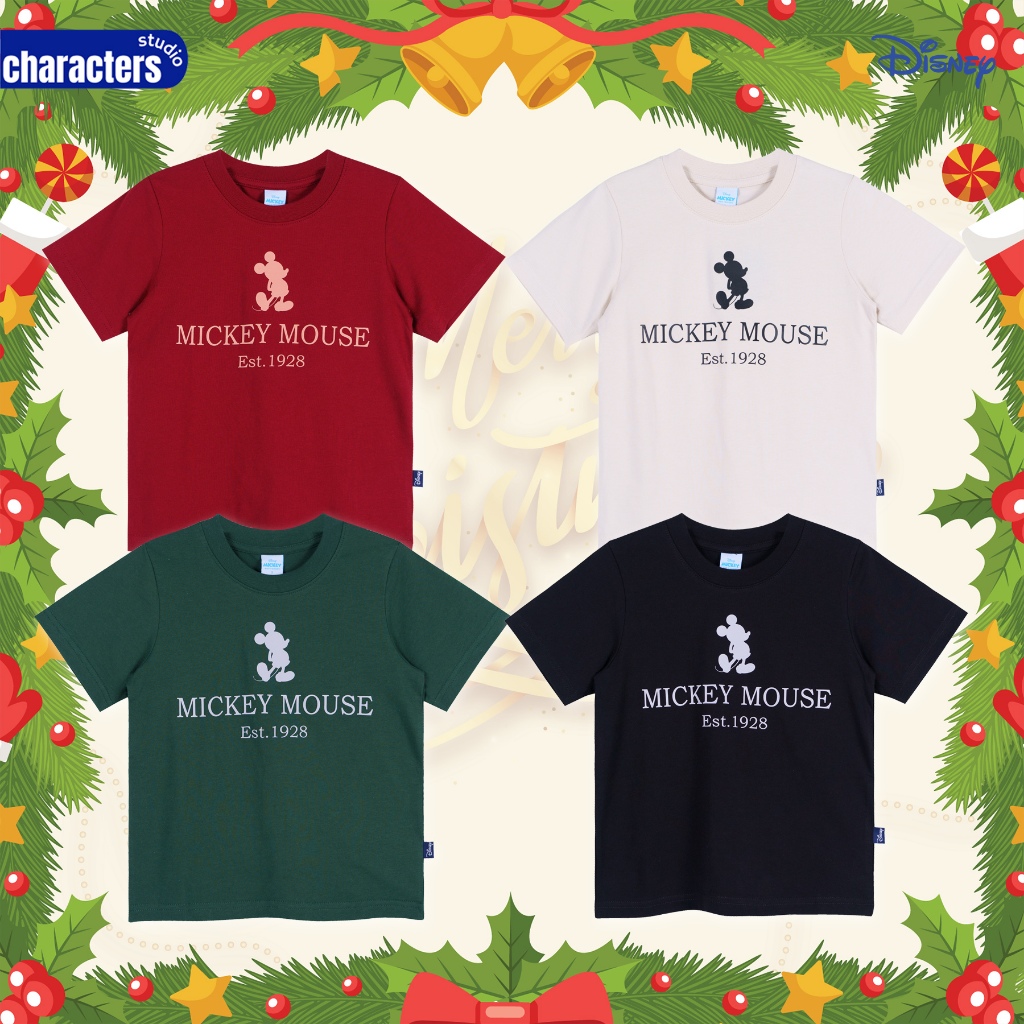 Disney  Mickey Mouse T-Shirt เสื้อยืดเด็กชายมิกกี้เมาส์  ผ้าCotton 100 % สินค้าลิขสิทธ์แท้  Characters Studio