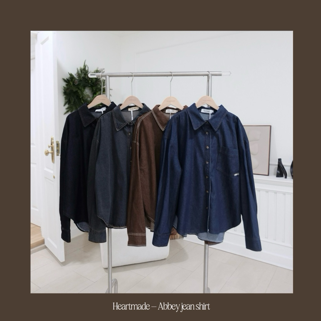 (B002) Heartmade-Abbey jean oversize shirt🪡👀