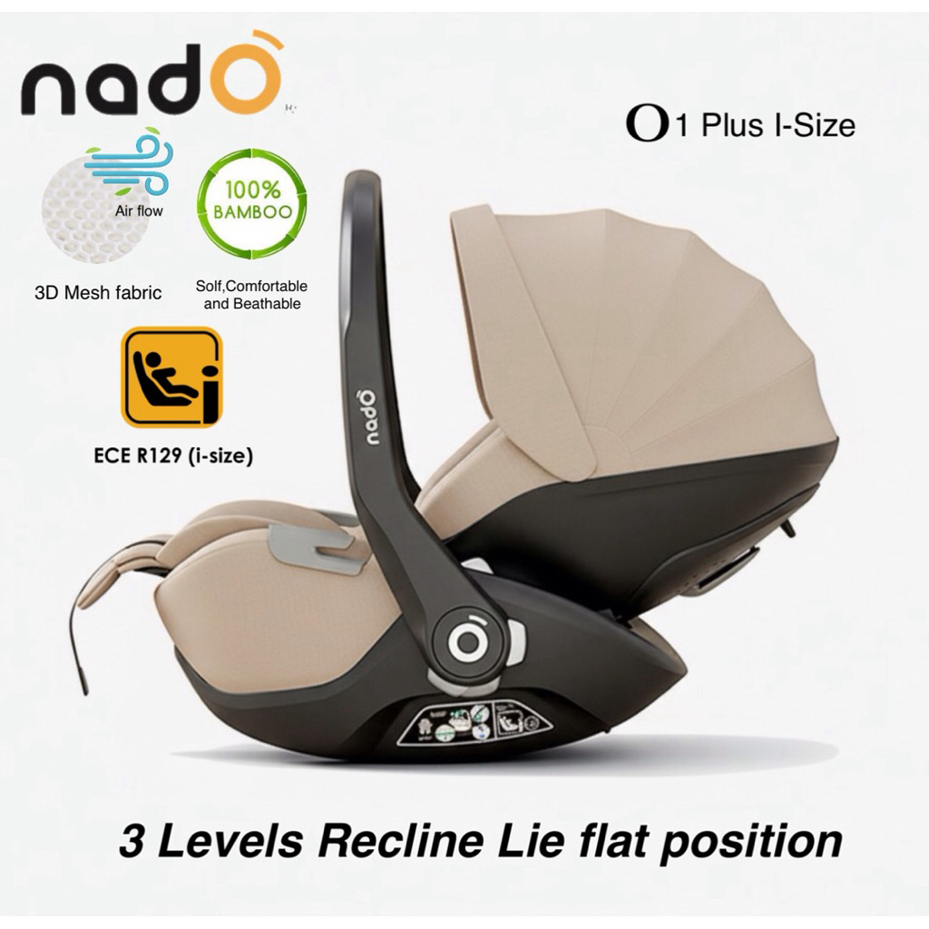 Nado O1 plus i -Size คาร์ซีท จากประเทศเยอรมันนี 🇩🇪 มาตรฐาน i-Size R129 สำหรับเด็กแรกเกิดถึง 2 ปี