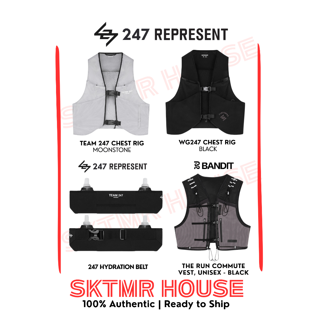 [พร้อมส่ง-ของแท้] กระเป๋าคาดเอว เป้น้ำ | Running Belt Hydration Vest Soft Flask | 247 Represent, Ban