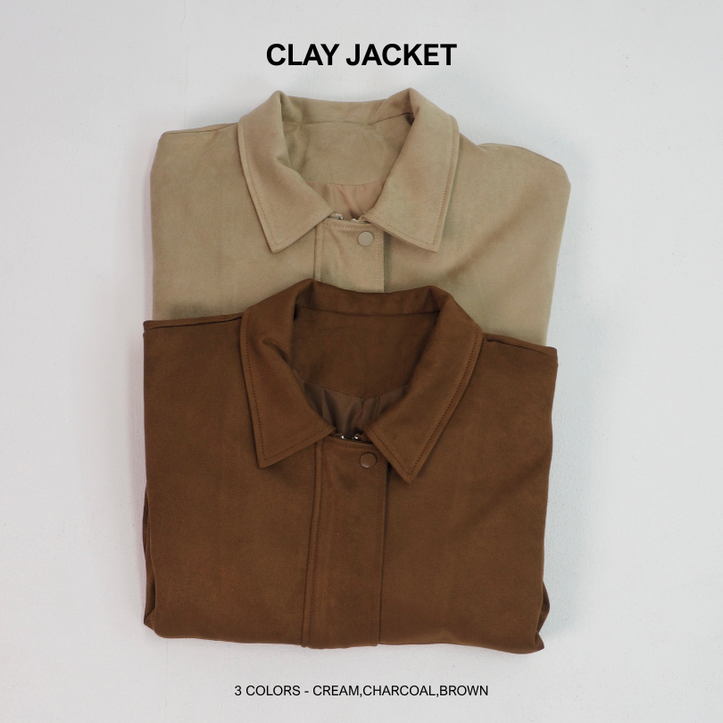 EVERYDAY - Clay Jacket เสื้อแจ็คเก็ตหนังกลับ (C) รูปที่ 4