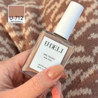 สีทาเล็บกึ่งเจล U-DELI U-712 (ไม่อบ) Vegan Nail-polish ไร้กลิ่นฉุน16ml สีไซรัป ชมพูธรรมชาติ