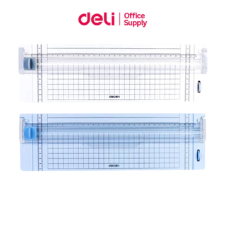 Deli เครื่องตัดกระดาษ ตัด 2 ทางพร้อมกัน 4 แผ่น ใบมีดคม แท่นตัดกระดาษ อุปกรณ์สำนักงาน Paper Trimmer
