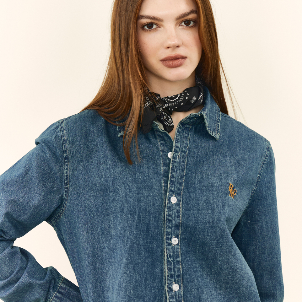 Bemingtop1089(S-2XL)-BMG Denim Classic Shirt - เสื้อเชิ้ตเดนิมทรงคลาสสิกใส่ได้ทุกโอกาส - รูปที่ 7