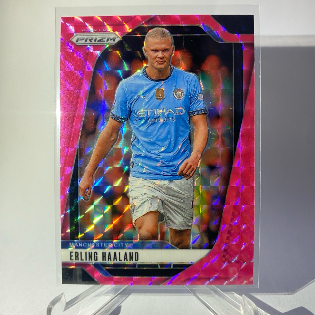 การ์ดนักฟุตบอล ERLING HAALAND, MANCHESTER CITY, (PRIZM), PANINI PRIZM 2025, (pink), No.9, (jersey nu