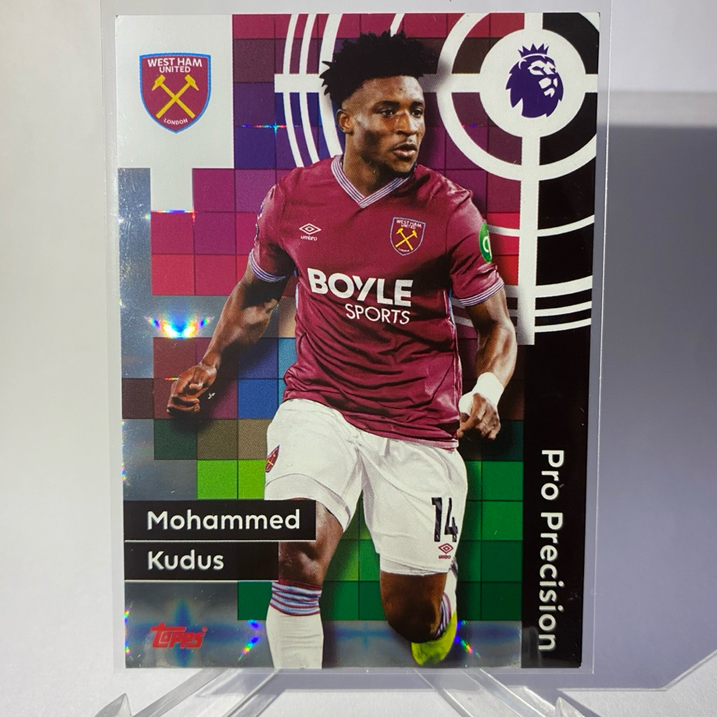 การ์ดนักกีฬาฟุตบอล MOHAMMED KUDUS, WEST HAM UNITED, PRO PRECISION, TOPPS 2025