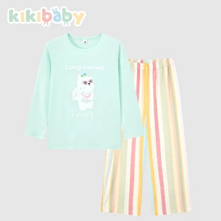 [150-170]ชุดนอนเด็กโต เนื้อผ้าเด้งยืด ใส่สบาย ลายการตูน คอกลม หมี เสื้อผ้าเด็กโต ชุดเซ็ตเสื้อแขนยาว ขายาวKD