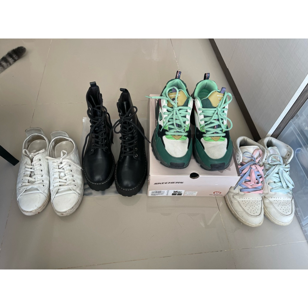 รองเท้ามือสอง แบรนด์แท้ทุกคู่ ส่งต่อตามสภาพ Skechers one piece , Nike Air , รองเท้าบูทH&M , LV