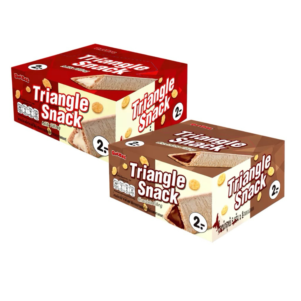 แดทแดท ไตรแองเกิลวิทมิลค์ 6.5ก. (แพ็ค 24 ชิ้น) / Dat Dat Triangle Snack with Milk Filling (6.5 g.x24)