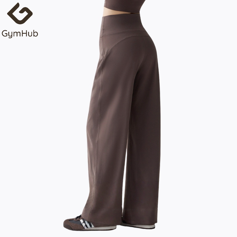 GymHub กางเกงขากว้างทรงเอวสูง ช่วยให้ดูเพรียวบาง ผ้ามีน้ำหนักตกระบายอากาศดี ใส่เล่นกีฬา ฟิตเนส หรือสวมใส่สบายๆ ได้