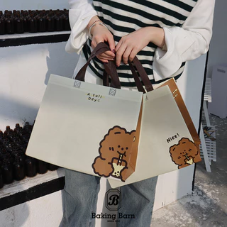 Baking barn (50 ชิ้น/แพ็ค) ถุงของขวัญ ถุงผ้าสปันบอนด์ กระเป๋าหมีน่ารัก Gift bag