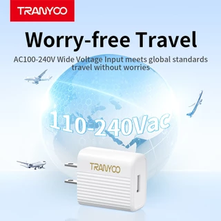 TRANYOO 12W charger phone charging kit, comes with Micro, Type-C and Ligh&ning charging cables.