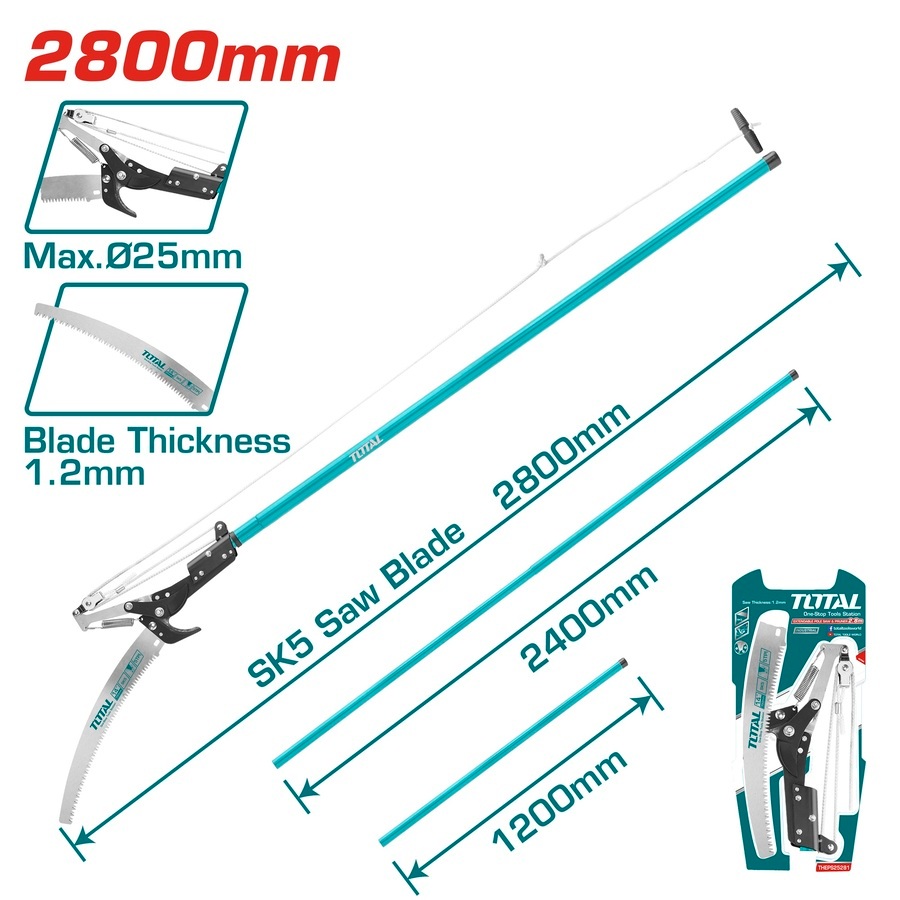 🔥ถูกสุด🔥 Total กรรไกร + เลื่อยกิ่งไม้ แบบกระตุก รุ่น THEPS25281 กรรไกรกระตุกกิ่งไม้ กรรไกรตัดกิ่งไม้