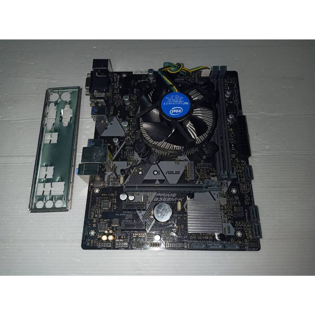 Mainboard 1151 Asus PRIME B365M-K  มีฝาหลัง + CPU INTEL Core i5-9400 พร้อมซิงค์พัดลมอินเทล