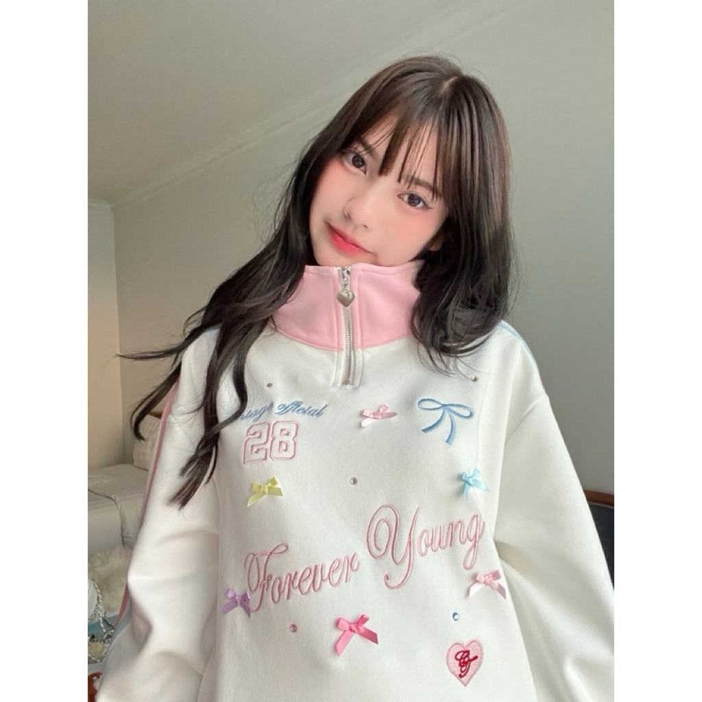 ส่งด่วน❤️‍🔥Cintage sweater 💖เสื้อกีฬา Athletics/Ballet core collection 🎀❤️