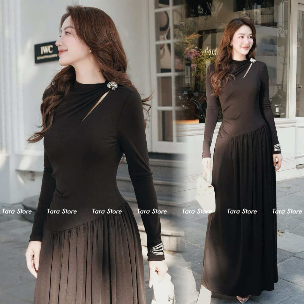 Tara Store เดรสเข้ารูป สีดำสุดคลาสสิค #G555