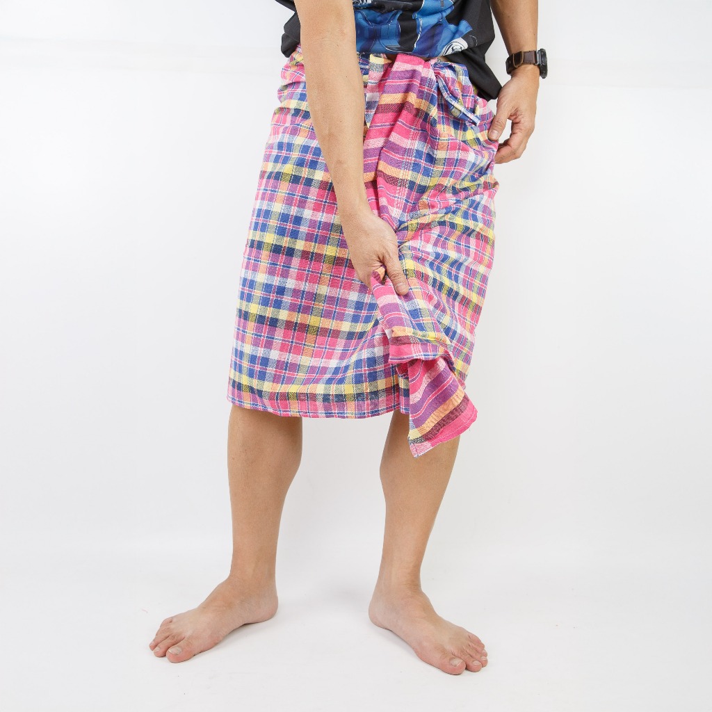 ผ้าขาวม้า ผ้าทอบ้านไร่ ตรารถไฟ เหมาะสำหรับเป็นของขวัญให้คนแก่ช่วงเทศกาล ขนาดใหญ่ทอพิเศษมีเย็บขอบ และไม่เย็บขอบ