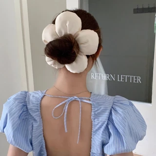 🌸🌸ยางรัดผมสไตล์เกาหลี ยางรัดผมดอกไม้ เครื่องประดับผมแฟชั่น ins แบบหนา ยืดหยุ่นสูง เรโทร