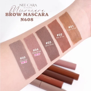 N608 นีคาร่า มาสคาร่าคิ้ว ไมโครคาร่า บราว์ Nee Cara Microcara Brow Mascara 6 กรัม