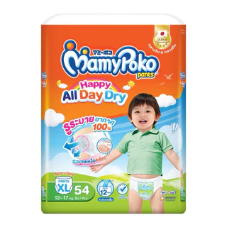 MamyPoKo มามี่โพโค แฮปปี้ออลเดย์ดราย ผ้าอ้อมเด็กแบบกางเกง ไซส์ S-XXXl แพค 1 ห่อ