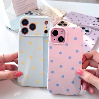 [i17] พร้อมส่ง T1S65 🛼🧁 เคสไอโฟน Polkadot case เคสลายจุด ผิวมันวาว เคสโทรศัพท์ For IPhone 13-16Promax,17Pro,17Promax