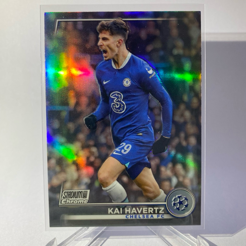การ์ดนักฟุตบอล KAI HARTZ, (refractor), CHELSEA, TOPPS STADIUM CHROME 2024