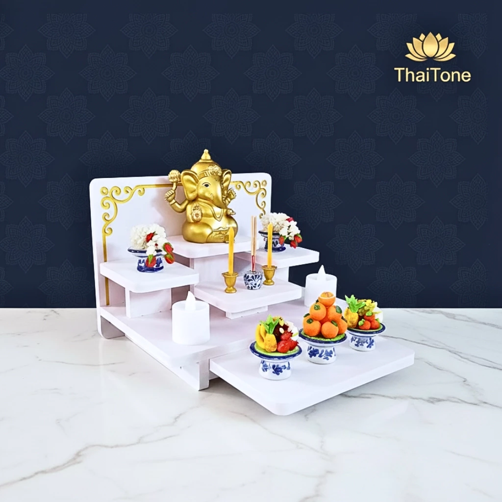 หิ้งพระ ตั้งได้ ติดผนังได้ หิ้งไอ้ไข่ หิ้งพระราหู ชั้นวางพระ มีถาดสไลด์เพิ่มพื้นที่ tm02plus